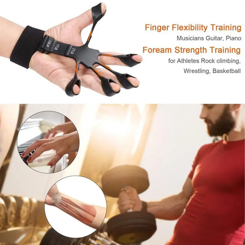 Gripster Silicone Strengthener - Ultimate Hand Grip Trainer for Guitar Athletes and Fitness Enthusiasts