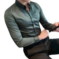 Shirts For Men Clothing Slim Fit Casual Formal Men's Social Shirts Work Wear