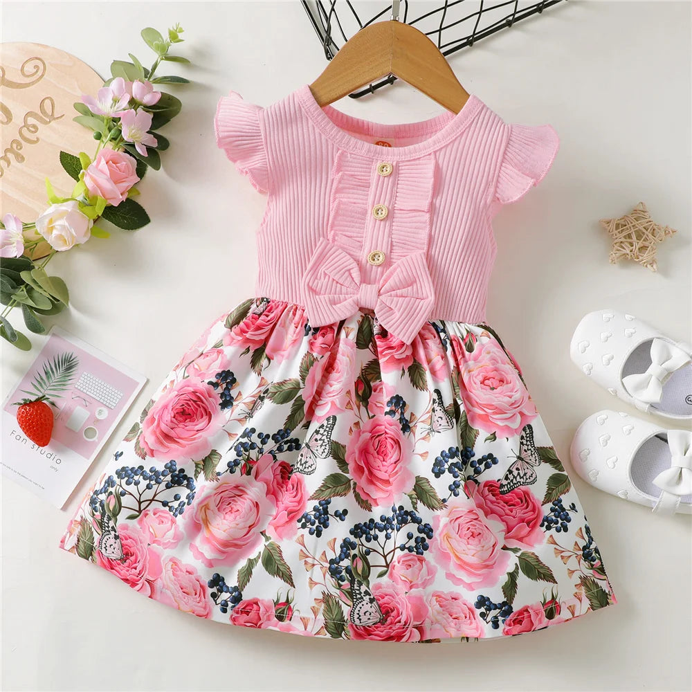 Baby Girl Sleeveless Floral Fashion Dress