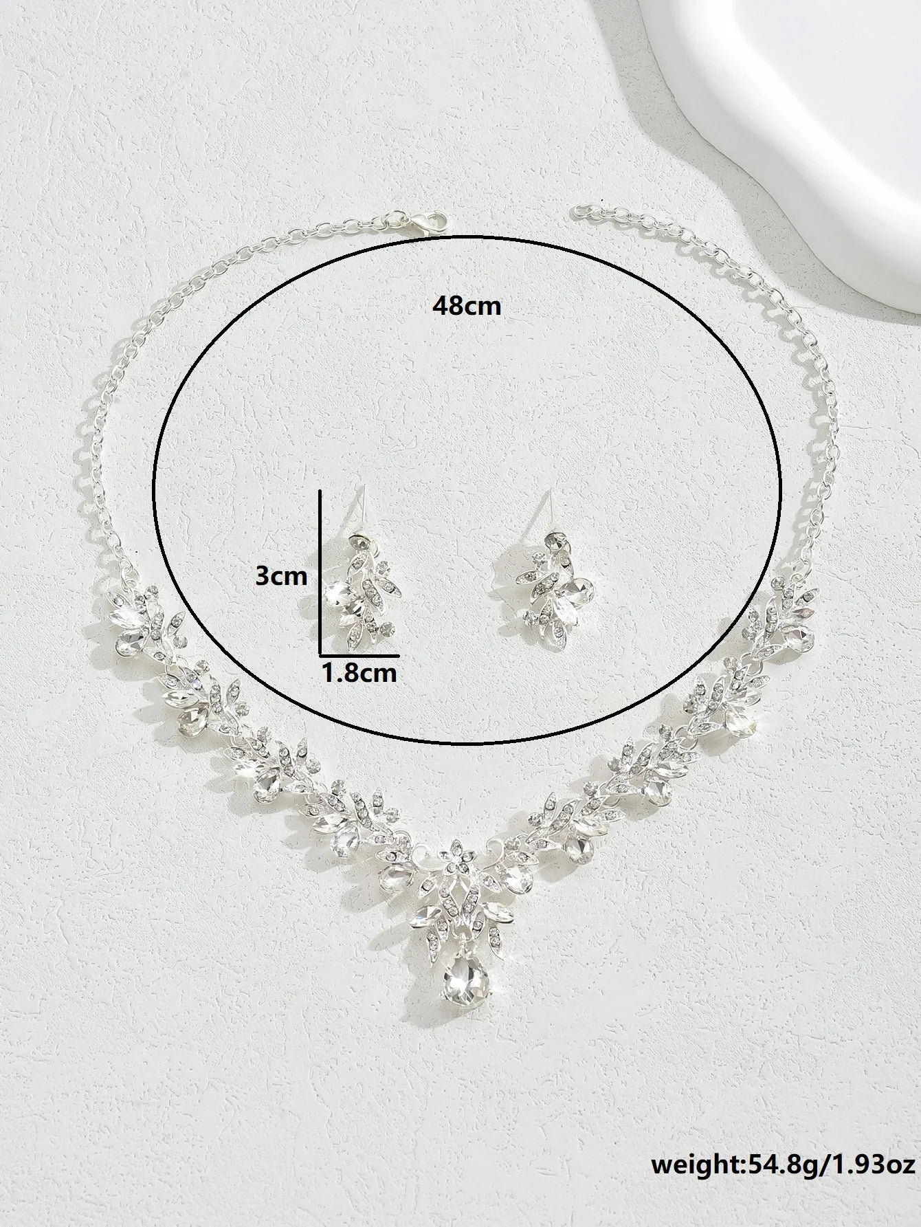 Women's Trendy Claw Chain Series Leaf Droplet Necklace Earrings Jewelry Set