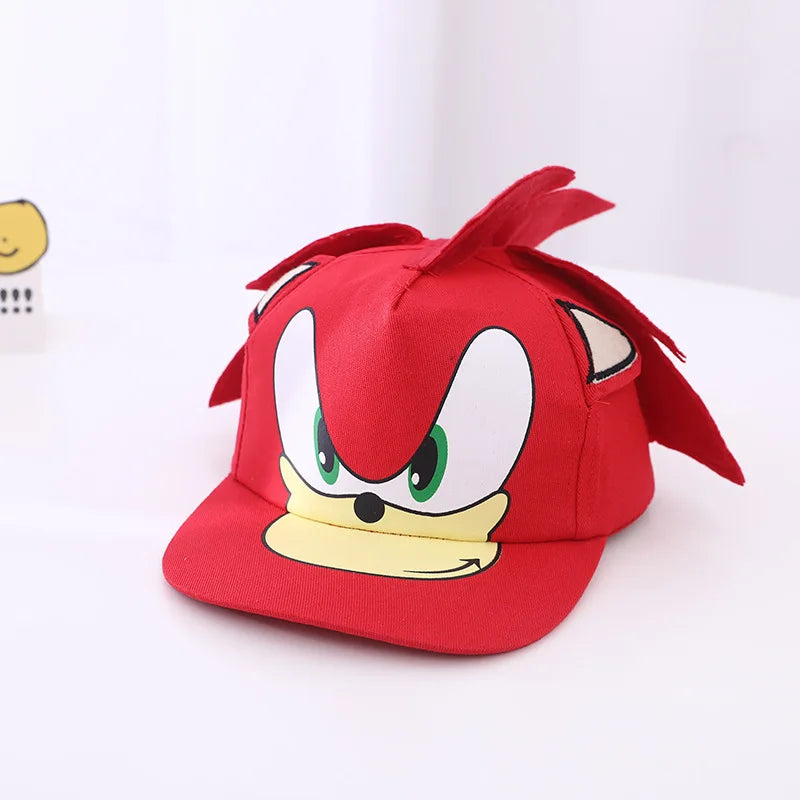 Children's Hat Sonic Baseball Cap Spring and Autumn New Cartoon Flat Brim Hat for Boys and Girls Super Sonic Mouse Hip-Hop Hat