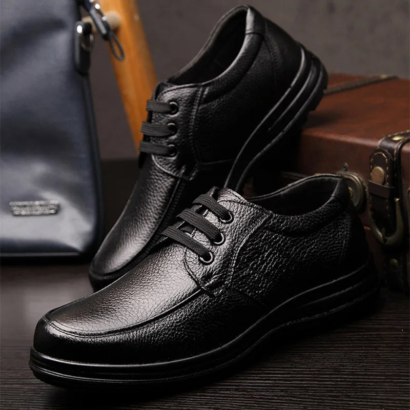 Genuine Leather Shoes Men Flats Fashion Men's Casual Shoes Soft Comfortable Lace up