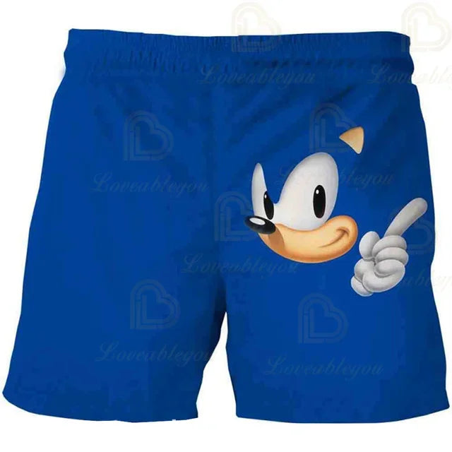 Cartoon Anime Sonics Shorts Kids Clothes Boys Harajuku Cute Girls Short Slevve Casual Children Summer Fashion Boy Boy Pants