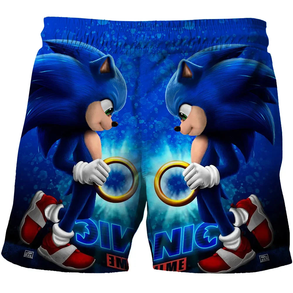 Beach pants for children 4-14Y Sonic The Hedgehog shorts pants Girls Boys Harajuku pants For Kids 3D Cartoon Print