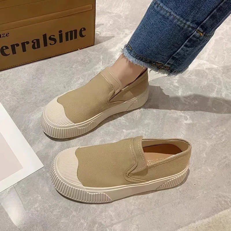 Women's Shoes Canvas Loafers Women's Design Sense Sneakers Slip-on Flat-bottom Casual Platform Shoes