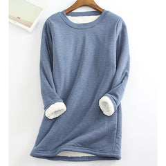 Women's Warm Fleece Top Lady Autumn Warm Sweater Suitable for Going Shopping Wear