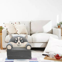 Foldable Kids Sofa Backrest Armchair 2 In 1 Foldable Children Sofa Cute Cartoon Adult Booster Seats Pillows for Car Seats