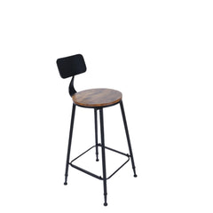 1 Pair Bar Stool with Backrest Wrought Iron Industrial Chair for Home Pub Restaurant Coffee Shop