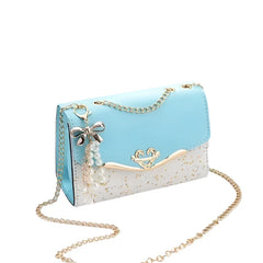 Women Trendy Sequin Single Shoulder Bags Mobile Phone Pouch Ladies PU Leather Handbag