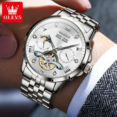 Men's Watch Luxury Business Multi functional Flywheel Lunar Waterproof Brand Watch