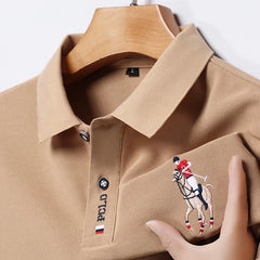 Men's Embroidered Casual Fashion Short Sleeved POLO Shirt