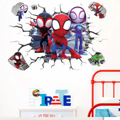 Cartoon Cute mini Spiderman Super Heroes Wall Stickers