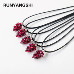 Runyangshi 1pc Natural crystal Wine-red garnet Pendant