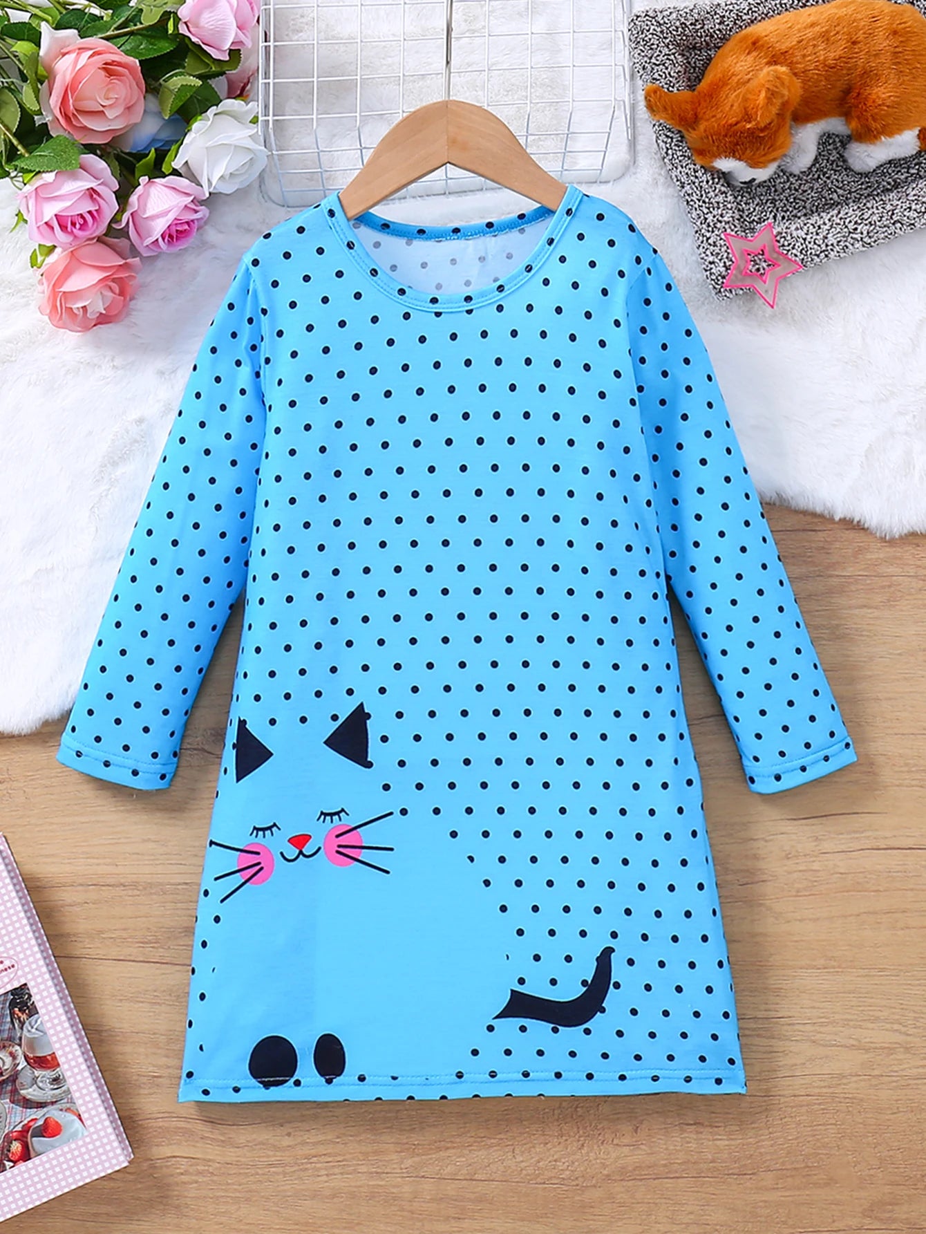 Autumn Baby Girl Dress Polka Dot Long Sleeved Children's Skirt