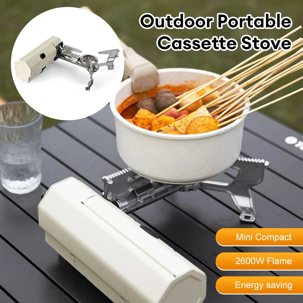 Portable Folding Stove 2600W Camping Gas Stove Outdoor Hiking BBQ Travel Cooking Grill Cooker Cassette Stove