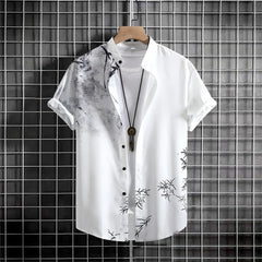 Simple Men'S Shirt 3d Printed Retro Fashion Top Loose Oversized Wear Every Day Casual Short Sleeved Shirt