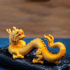 Dragon Protecting the Four Seas - Ornate Wooden Sculpture for Home and Office Art Décor