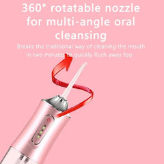 Rechargeable Water Dental Flosser Teeth Pick: Portable Cordless Oral Irrigator Travel Cleaner