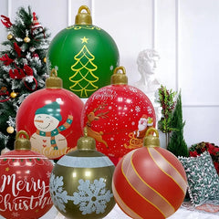 60cm Outdoor Christmas Inflatable Decorated Ball PVC Giant Big Large Balls Xmas Tree Decorations