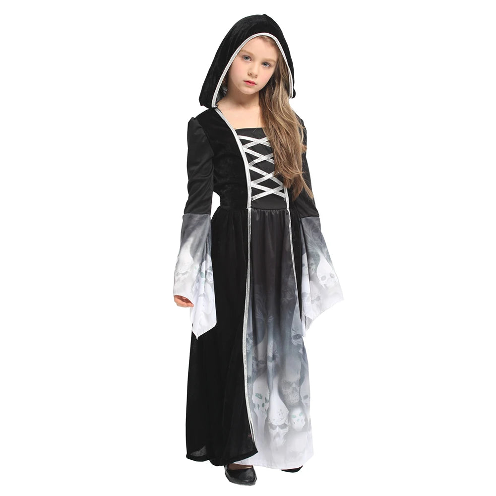 Halloween Party Skull Skeleton Costumes Kids Child Scary Monster Demon Devil Ghost Grim Reaper Costume for Boys Girls