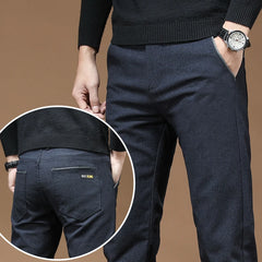 Men's Slim Business Casual Pants New Brushed Elastic Fabric