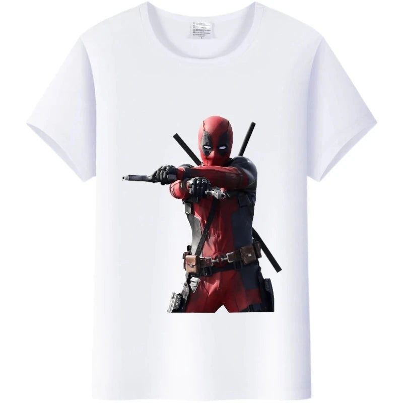 Fashion Tshirt Marvel Cartoon Deadpool Graphics  Tee Summer Top Short Sleeve