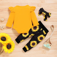 baby girl long-sleeved T-shirt shirt and trousers set