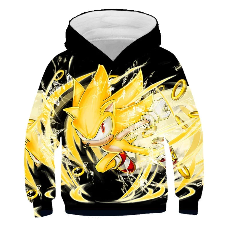 Fashion Sonic Hoodie For Kids Boys Girls Children Autumn Long Sleeve Printed Anime Sweatshirts Cool Tops Tees Men Women Clothing