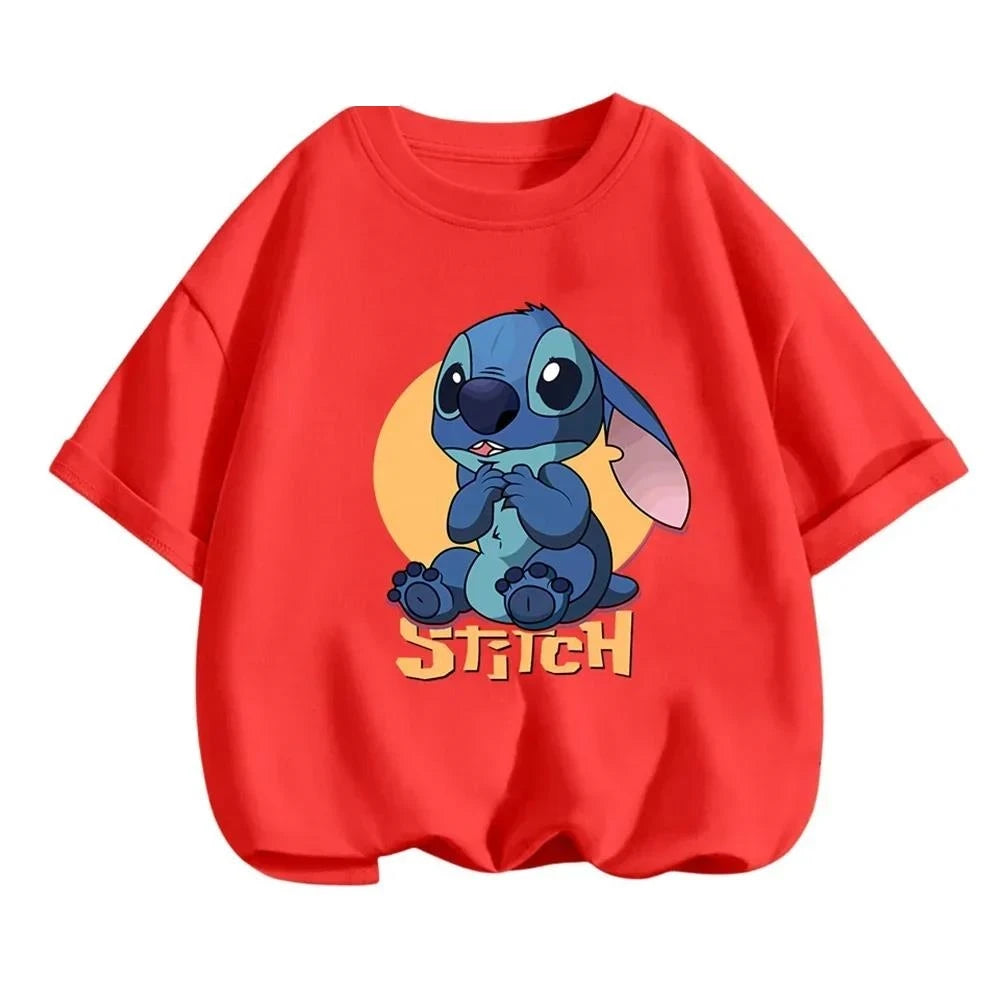 Boy Kids T Shirts Stitch Clothes Girl T-shirt Boys Trucksuit Children Sonic Short Sleeve Tops Summer Girls Top Clothing