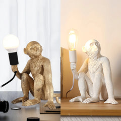 Monkey Table Lamp Sitting Monkey Light Creative Desk Lamp Vertical Resin Table Light Gift