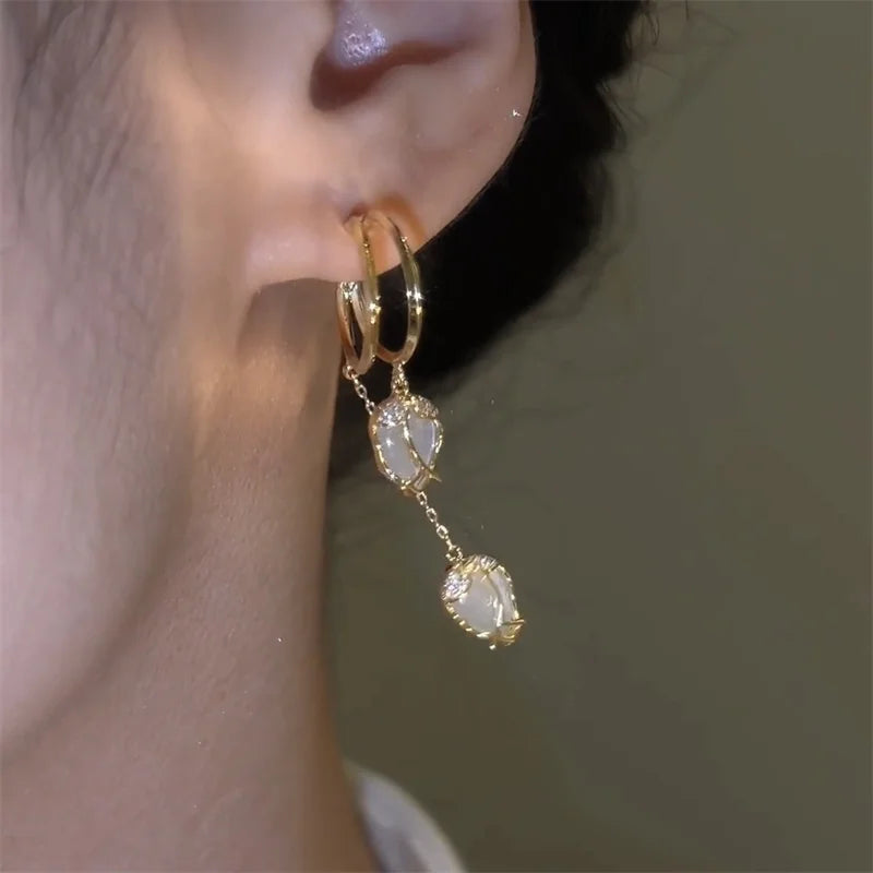 Micro-set Zircon Tulip Earrings Women Jewelry