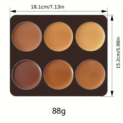 6-color Contour Cream Palette, Long-lasting Concealer Foundation, Coverage For Blemishes, Creates Perfect Natural Glow 3D Look