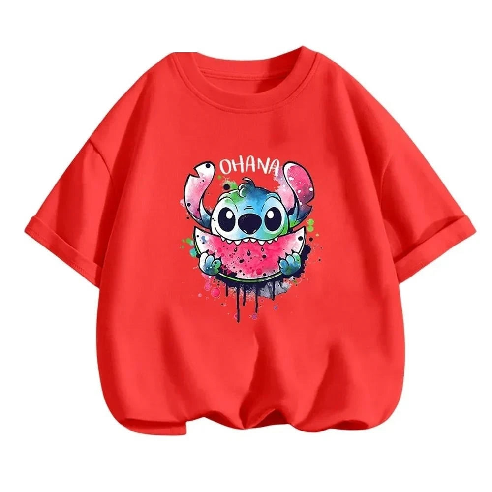 Boy Kids T Shirts Stitch Clothes Girl T-shirt Boys Trucksuit Children Sonic Short Sleeve Tops Summer Girls Top Clothing