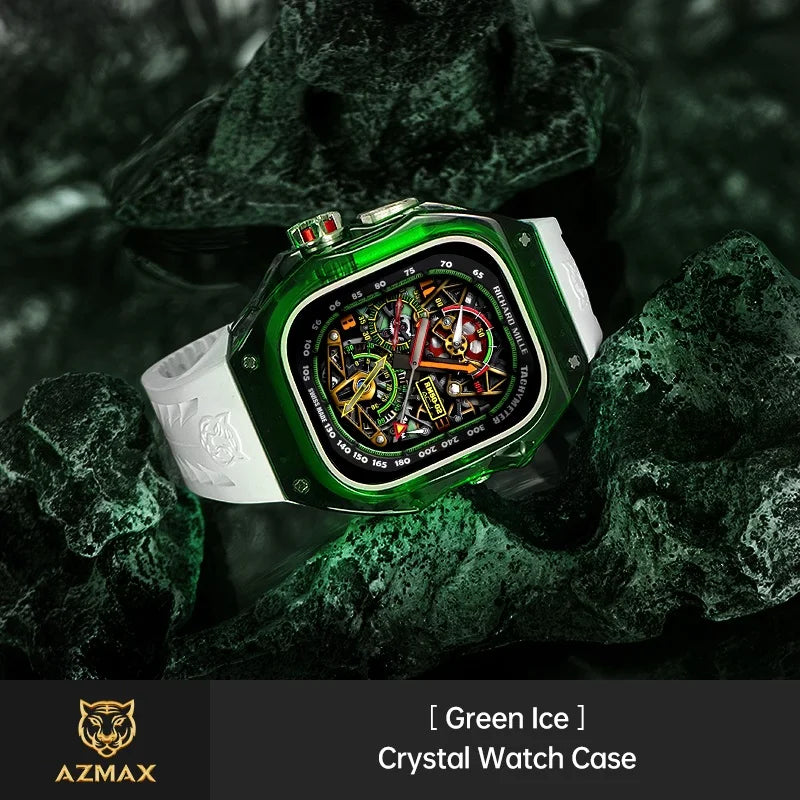 Crystal Luxury Case And Fluororubber Strap For Apple Watch