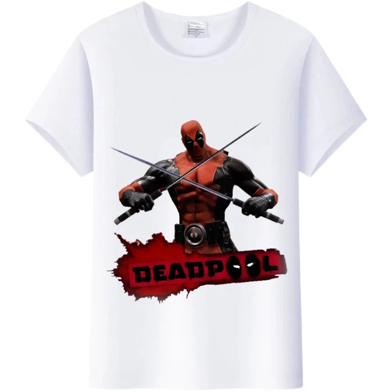 Fashion Tshirt Marvel Cartoon Deadpool Graphics  Tee Summer Top Short Sleeve