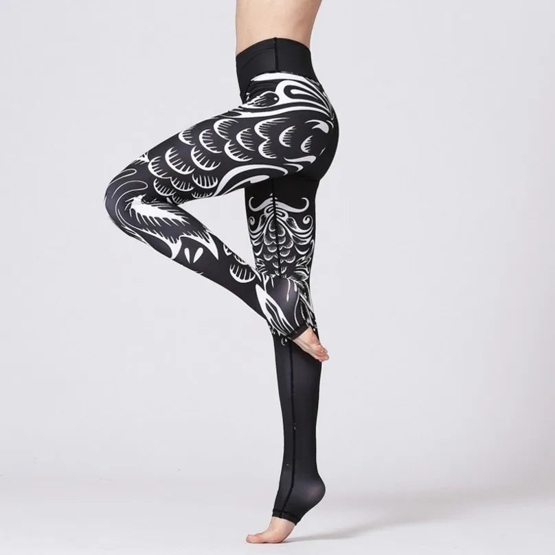 Cloud Hide Yoga Pants Flower Sports Leggings  High Waist Sexy Women Long Tights Running Trouser Workout Plus Size Tummy Control