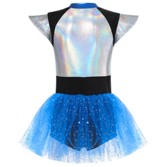 Kids Girls Alien Cosplay Costume Cheerleading Dance Dress