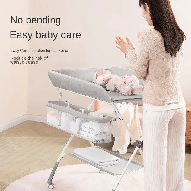 K-star Multi Functional Diaper Table Baby Care Table Foldable Portable Baby Bed Adjustable Height And Mobility For Changing 2024