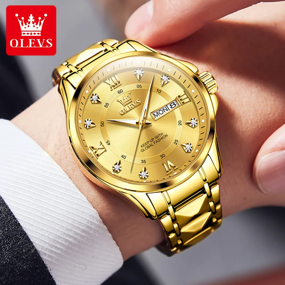 OLEVS Men's Watch Fashion Business Original Quartz Watches for men