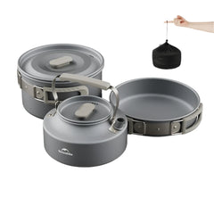 Outdoor Pot Set,Camping Cooking Equipment,Portable Stainless Steel Frying Pan Hanging Pot,Hiking Picnic Tableware