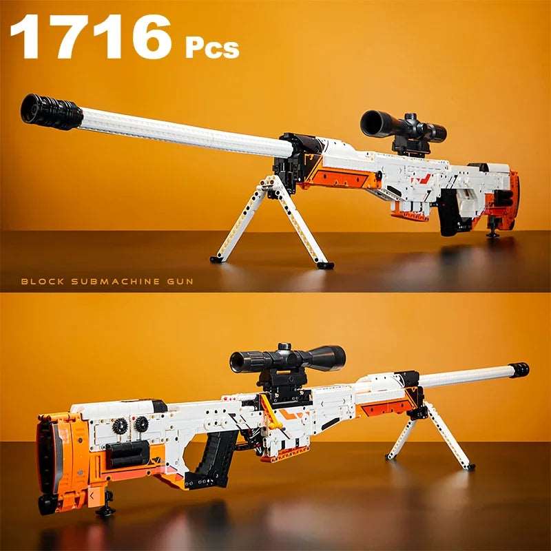 1716pcs Military Affairs WW2 Moc Building Blocks Sniper Rifle Can Shoot Gun Weapon Set Toys