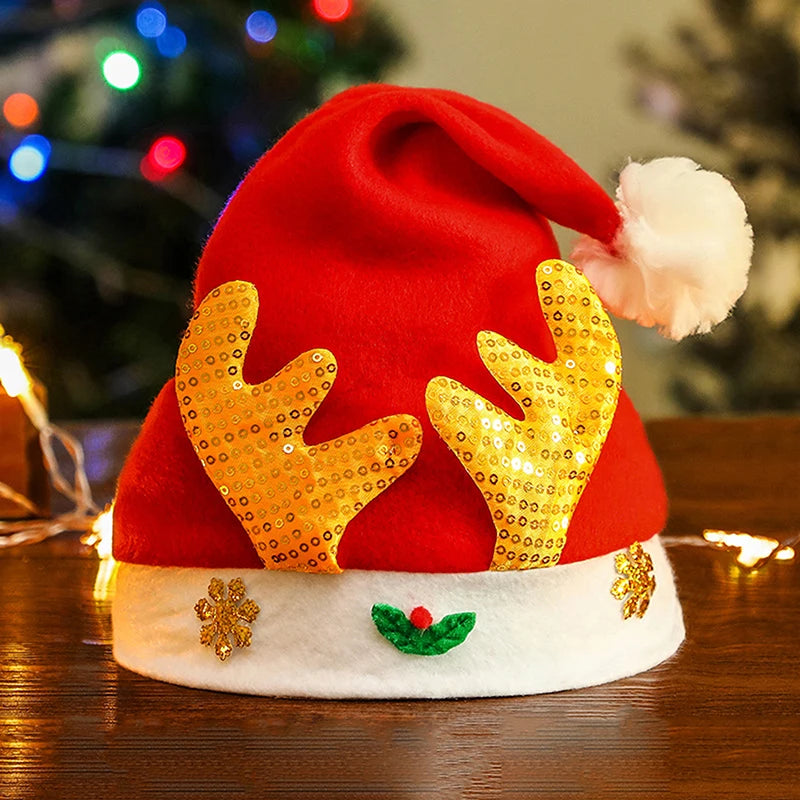 Christmas Hat New Year Cap Cute Cartoon Snowman ElK Hats For Children Adult Xmas Gift Decoration Performance Hats