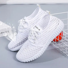 Breathable Mesh Shoes Ladies Summer Hollow Out Sports Casual Shoes