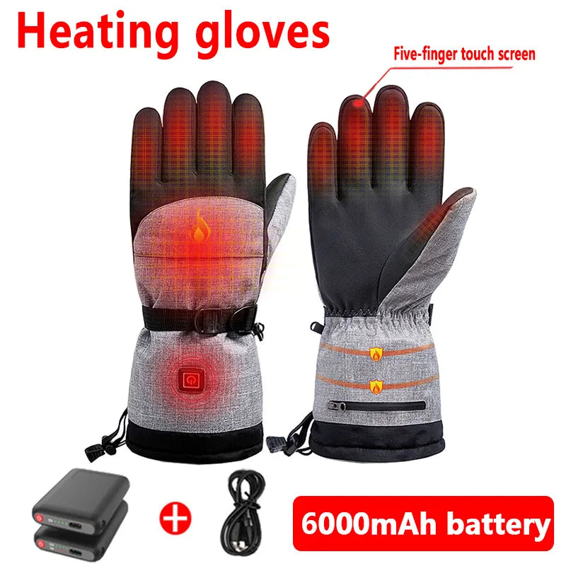 Heated Rechargeable Gloves Electric Heated Gloves Thermal Heat Gloves Winter Warm Skiing Snowboarding Hunting Fishing Cycling