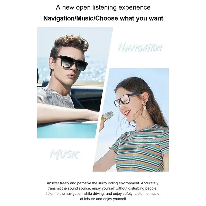 For xiaomi Huawei Bluetooth Smart Glasses Audio Hands-Free Call Sport Stereo Sunglasses