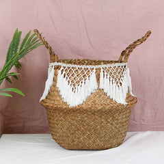 Wicker Basket Woven Seagrass for Plant Pot Organizer