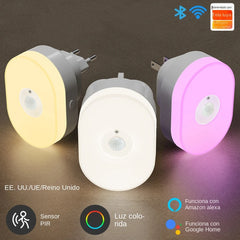 WiFi Tuya Smart Led Night Light PIR Motion Sensor Eu Us Uk Plug In Wall Lamp