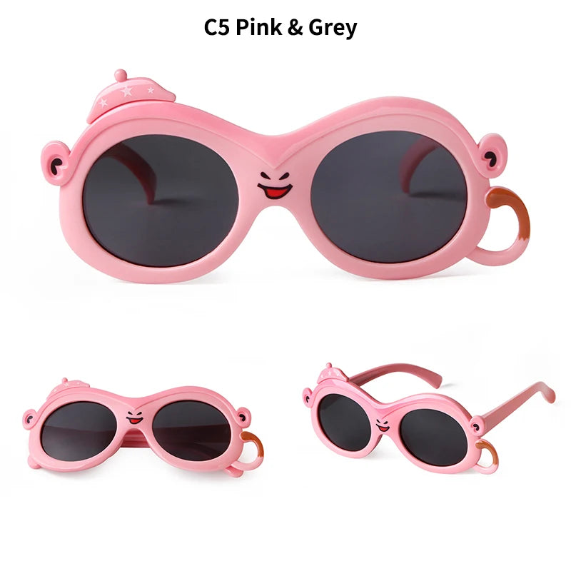 Cute Monkey Polarized Sunglasses Kids UV400 Shades Colorful TR90 Frame Child Gilrs Boys Sun Glasses For 3-10 Years Old