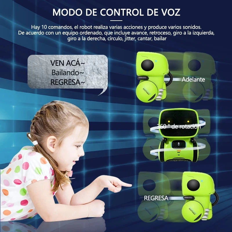 Emo Robot Smart Robots Dance Voice Command Sensor, Singing, Dancing, Repeating Robot Toy for Kids