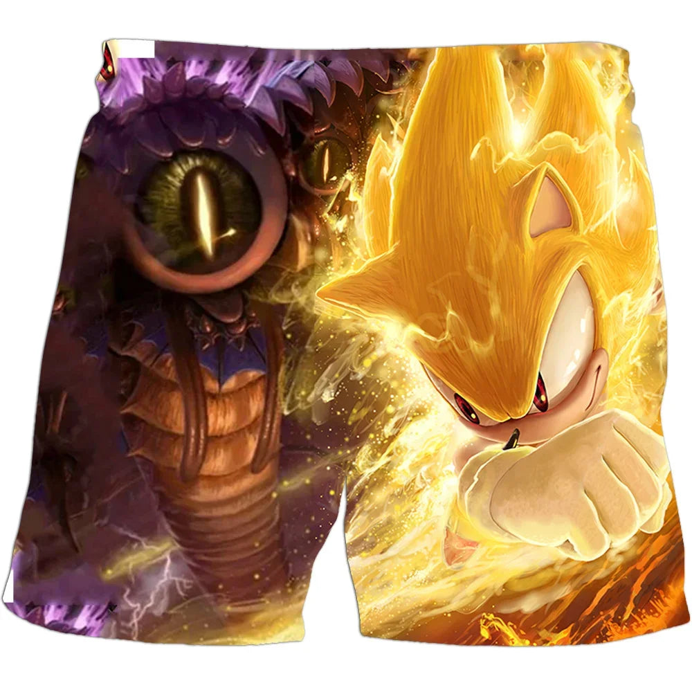 Beach pants for children 4-14Y Sonic The Hedgehog shorts pants Girls Boys Harajuku pants For Kids 3D Cartoon Print